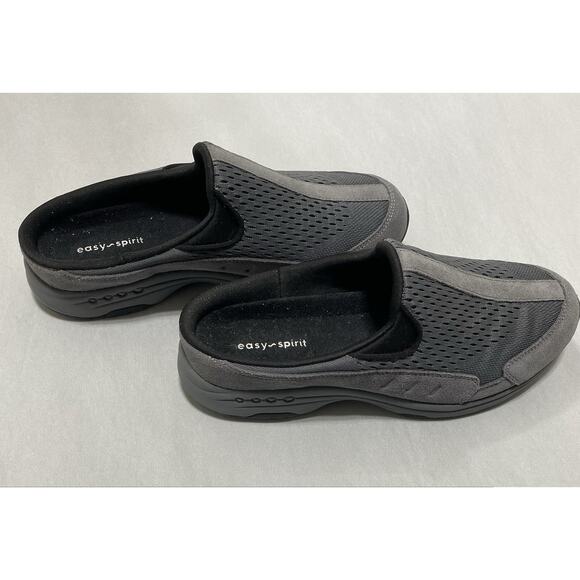 Easy Spirit Womens TRAVEL TIME 675 Gray Suede Clog Sz 9 Med Comfort Ortho Casual - Picture 4 of 5